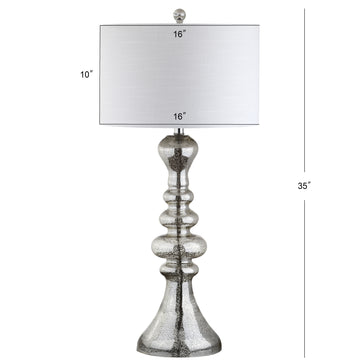 Madeline 35" Curved Glass LED Table Lamp - JONATHAN Y